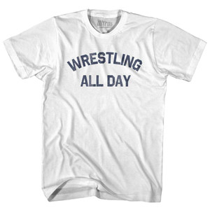 Wrestling All Day Womens Cotton Junior Cut T-Shirt - White
