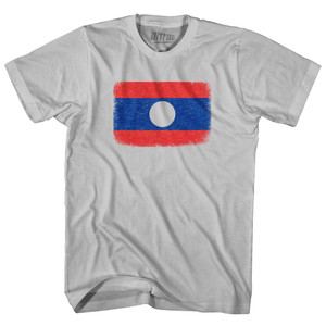 Laos Country Flag Adult Cotton T-shirt - Cool Grey