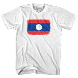 Laos Country Flag Youth Cotton T-shirt - White Laos Country Flag Youth Cotton T-shirt - White