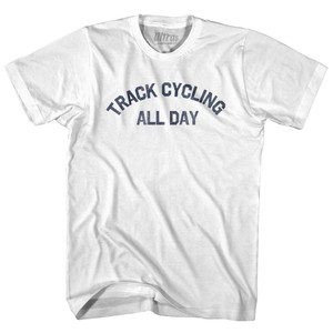 Track Cycling All Day Adult Cotton T-shirt - White