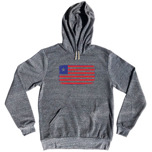 Liberia Country Flag Tri-Blend Hoodie - Athletic Grey
