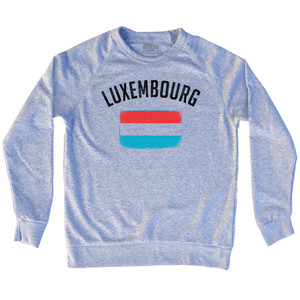 Luxembourg Country Flag Heritage Adult Tri-Blend Sweatshirt - Heather Grey Luxembourg Country Flag Heritage Adult Tri-Blend Sweatshirt - Heather Grey