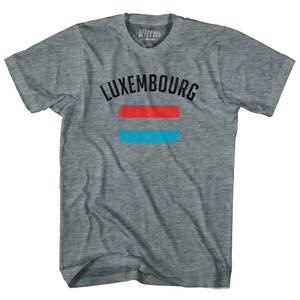 Luxembourg Country Flag Heritage Womens Tri-Blend Junior Cut T-Shirt - Athletic Grey