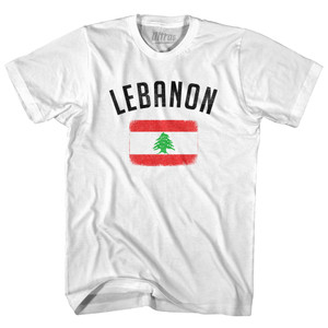 Lebanon Country Flag Heritage Youth Cotton T-shirt - White