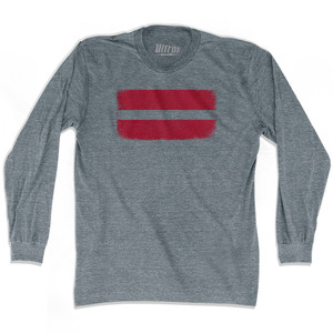 Latvia Country Flag Adult Tri-Blend Long Sleeve T-shirt - Athletic Grey Latvia Country Flag Adult Tri-Blend Long Sleeve T-shirt - Athletic Grey