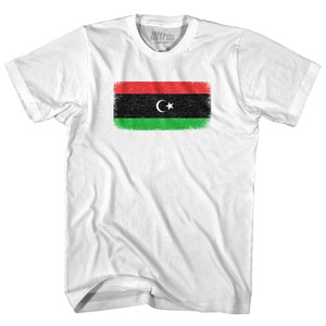 Libya Country Flag Youth Cotton T-shirt - White Libya Country Flag Youth Cotton T-shirt - White