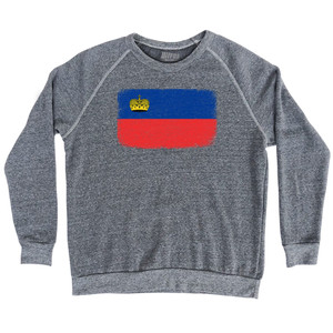 Liechtenstein Country Flag Adult Tri-Blend Sweatshirt - Athletic Grey