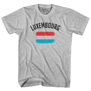 Luxembourg Country Flag Womens Cotton Junior Cut T-Shirt - Grey Heather