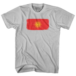 Macedonia Country Flag Adult Cotton T-shirt - Cool Grey