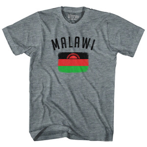 Malawi Country Flag Heritage Adult Tri-Blend T-shirt - Athletic Grey