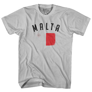 Malta Country Flag Heritage Adult Cotton T-shirt - Cool Grey Malta Country Flag Heritage Adult Cotton T-shirt - Cool Grey