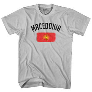 Macedonia Country Flag Heritage Adult Cotton T-shirt - Cool Grey