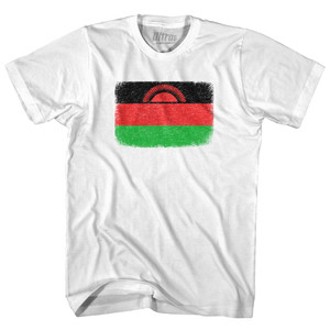 Malawi Country Flag Womens Cotton Junior Cut T-Shirt - White