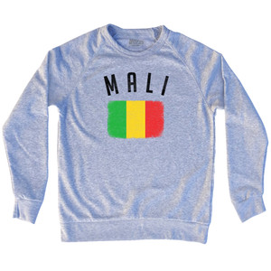 Mali Country Flag Heritage Adult Tri-Blend Sweatshirt - Heather Grey Mali Country Flag Heritage Adult Tri-Blend Sweatshirt - Heather Grey