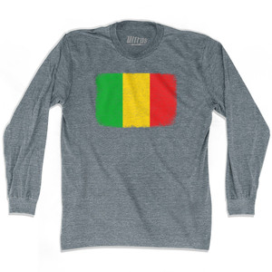 Mali Country Flag Adult Tri-Blend Long Sleeve T-shirt - Athletic Grey Mali Country Flag Adult Tri-Blend Long Sleeve T-shirt - Athletic Grey