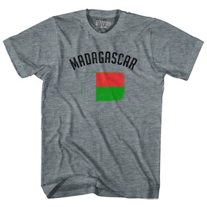 Madagascar Country Flag Heritage Adult Tri-Blend T-shirt - Athletic Grey