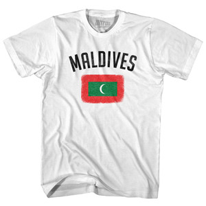 Maldives Country Flag Heritage Womens Cotton Junior Cut T-Shirt - White Maldives Country Flag Heritage Womens Cotton Junior Cut T-Shirt - White