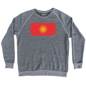 Macedonia Country Flag Adult Tri-Blend Sweatshirt - Athletic Grey