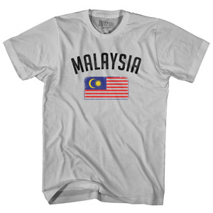Malaysia Country Flag Heritage Adult Cotton T-shirt - Cool Grey Malaysia Country Flag Heritage Adult Cotton T-shirt - Cool Grey