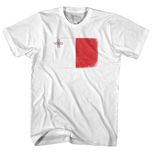 Malta Country Flag Youth Cotton T-shirt - White Malta Country Flag Youth Cotton T-shirt - White