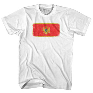 Montenegro Country Flag Womens Cotton Junior Cut T-Shirt - White
