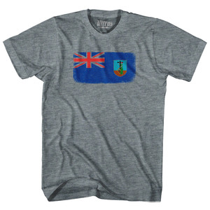 Montserrat Country Flag Adult Tri-Blend T-shirt - Athletic Grey