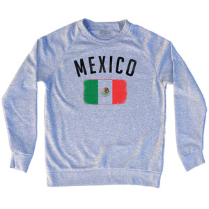 Mexico Country Flag Heritage Adult Tri-Blend Sweatshirt - Heather Grey Mexico Country Flag Heritage Adult Tri-Blend Sweatshirt - Heather Grey