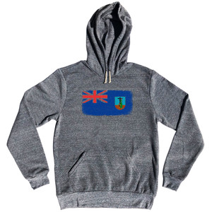Montserrat Country Flag Tri-Blend Hoodie - Athletic Grey