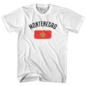 Montenegro Country Flag Heritage Youth Cotton T-shirt - White Montenegro Country Flag Heritage Youth Cotton T-shirt - White