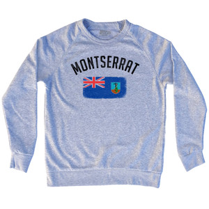 Montserrat Country Flag Heritage Adult Tri-Blend Sweatshirt - Heather Grey Montserrat Country Flag Heritage Adult Tri-Blend Sweatshirt - Heather Grey