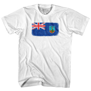 Montserrat Country Flag Youth Cotton T-shirt - White Montserrat Country Flag Youth Cotton T-shirt - White