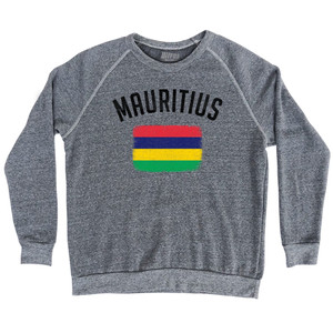 Mauritius Country Flag Heritage Adult Tri-Blend Sweatshirt - Athletic Grey Mauritius Country Flag Heritage Adult Tri-Blend Sweatshirt - Athletic Grey