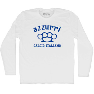 Azzurri Brass Knuckles Adult Cotton Long Sleeve T-shirt White