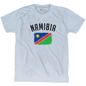 Namibia Country Flag Heritage Adult Tri-Blend T-shirt - Athletic White Namibia Country Flag Heritage Adult Tri-Blend T-shirt - Athletic White
