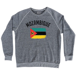 Mozambique Country Flag Heritage Adult Tri-Blend Sweatshirt - Athletic Grey Mozambique Country Flag Heritage Adult Tri-Blend Sweatshirt - Athletic Grey