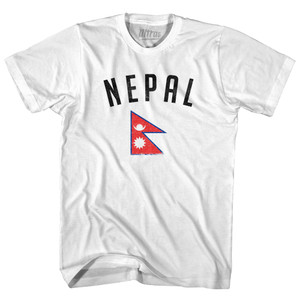 Nepal Country Flag Heritage Youth Cotton T-shirt - White Nepal Country Flag Heritage Youth Cotton T-shirt - White