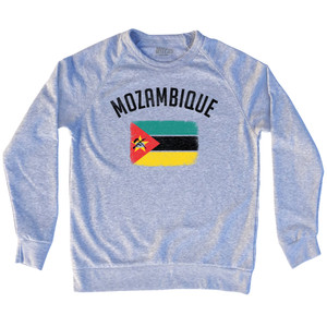 Mozambique Country Flag Heritage Adult Tri-Blend Sweatshirt - Heather Grey Mozambique Country Flag Heritage Adult Tri-Blend Sweatshirt - Heather Grey