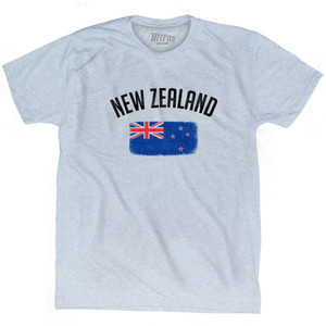 New Zealand Country Flag Heritage Adult Tri-Blend T-shirt - Athletic White