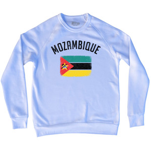 Mozambique Country Flag Heritage Adult Tri-Blend Sweatshirt - White Mozambique Country Flag Heritage Adult Tri-Blend Sweatshirt - White