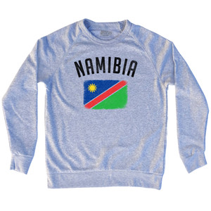 Namibia Country Flag Heritage Adult Tri-Blend Sweatshirt - Heather Grey Namibia Country Flag Heritage Adult Tri-Blend Sweatshirt - Heather Grey