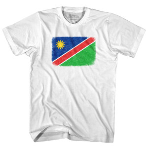 Namibia Country Flag Youth Cotton T-shirt - White Namibia Country Flag Youth Cotton T-shirt - White