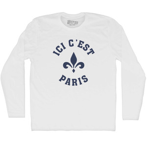 ICI C'est Paris Fleur De Lis Soccer Adult Cotton Long Sleeve T-shirt ICI C'est Paris Fleur De Lis Soccer Adult Cotton Long Sleeve T-shirt