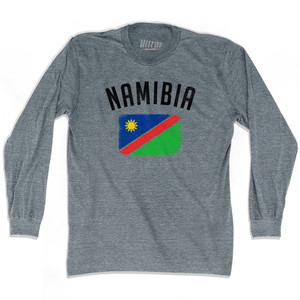 Namibia Country Flag Heritage Adult Tri-Blend Long Sleeve T-shirt - Athletic Grey Namibia Country Flag Heritage Adult Tri-Blend Long Sleeve T-shirt - Athletic Grey