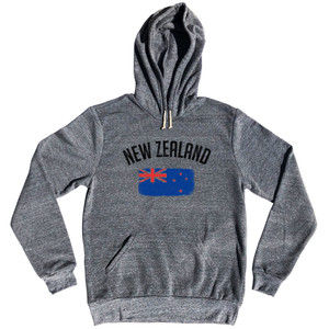 New Zealand Country Flag Heritage Tri-Blend Hoodie - Athletic Grey