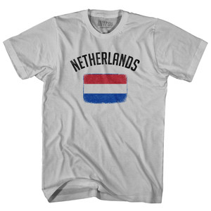 Netherlands Country Flag Heritage Adult Cotton T-shirt - Cool Grey Netherlands Country Flag Heritage Adult Cotton T-shirt - Cool Grey