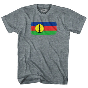 New Caledonia Country Flag Youth Tri-Blend T-shirt - Athletic Grey