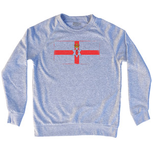 Northern Ireland Country Flag Adult Tri-Blend Sweatshirt - Heather Grey Northern Ireland Country Flag Adult Tri-Blend Sweatshirt - Heather Grey