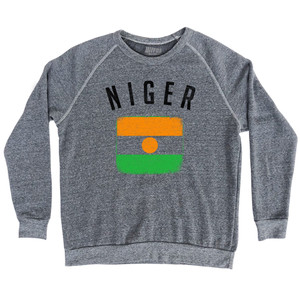 Niger Country Flag Heritage Adult Tri-Blend Sweatshirt - Athletic Grey Niger Country Flag Heritage Adult Tri-Blend Sweatshirt - Athletic Grey