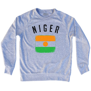 Niger Country Flag Heritage Adult Tri-Blend Sweatshirt - Heather Grey Niger Country Flag Heritage Adult Tri-Blend Sweatshirt - Heather Grey