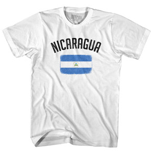 Nicaragua Country Flag Heritage Womens Cotton Junior Cut T-Shirt - White